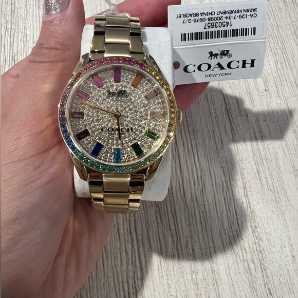 Coach Preston Rainbow Gold Tone Watch NWT - Picture 3 of 12